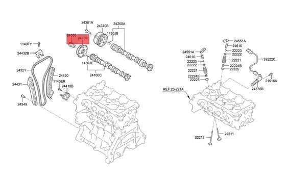 Автомобильный клапан OCV Hyundai Kia клапан управления топливом 24355-03HA0 Ioniq Elantra Niro